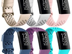 [6 PACK] Bands Compatible with Fitbit Charge 4 Bands and Fitbit Charge 3 Band for Women Men