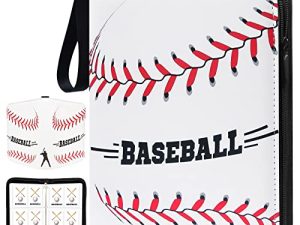 4 Pocket Baseball Card Binder with 50 Removable Double-Sided Sleeves Fits 400 Cards