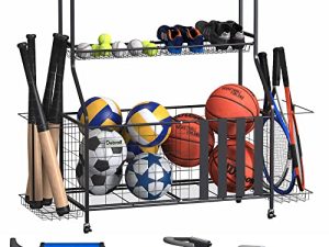 DEBRALL Sport Equipment Storage – Ball and Accessories Rolling Organizer