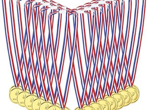 Caydo 72 Pcs Children's Gold Plastic Winner Award Medals Silver Medals and Bronze Medals for Kids Party Favor Decorations and Sports