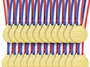 Juvale 24 Pack Gold Winner Medals for Kids