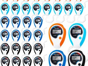 32 Pcs Digital Sports Stopwatch Timer Stop Watches for Sports Referee Watch Digital Scoreboard Large Screen Handheld Count up Timer with Time Alarm Calendar Function for Sports Coaches Referees